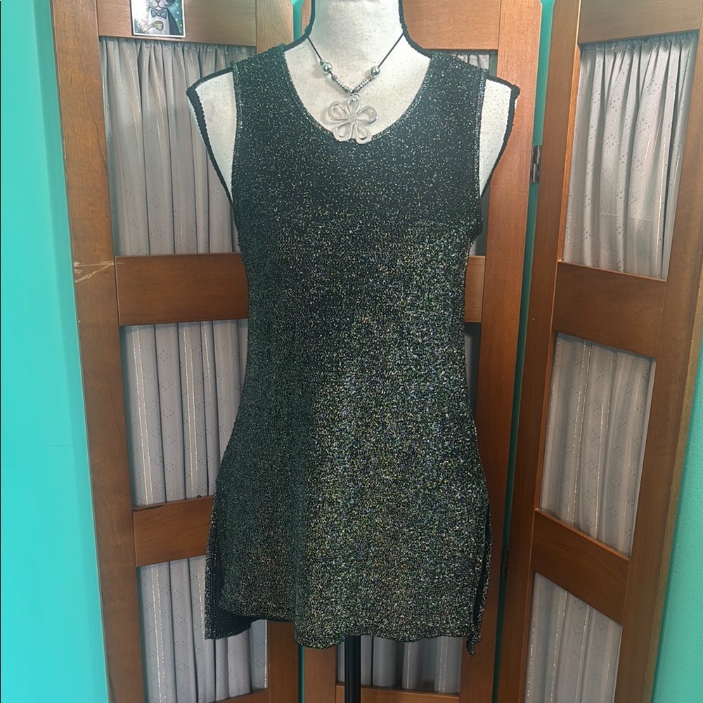 Cato Black Sequin Fitted Tunic